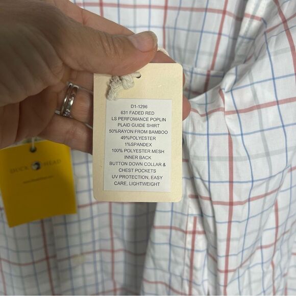 Duck Head Performance Poplin Plead Guide Shirt NEW MEDIUM - Picture 7 of 9